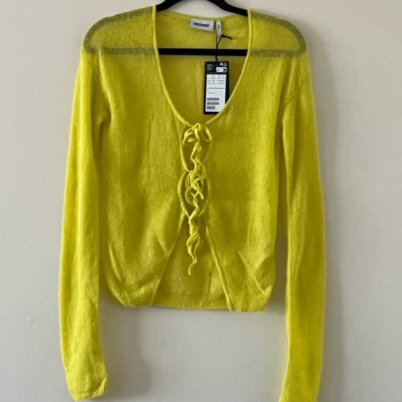 Weekday Fitted Light Knit Cardigan with Cutout Details - Picture 1 of 3